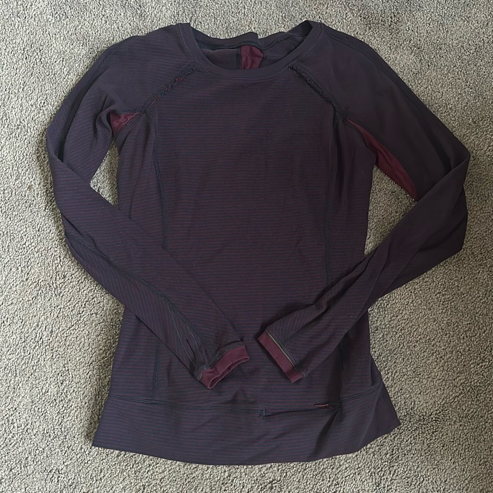 Lululemon Hyper Stripe Full Tilt Long Sleeve Top Sz 6